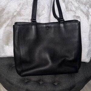 Dagne Dover - Black Large Leather Tote Bag